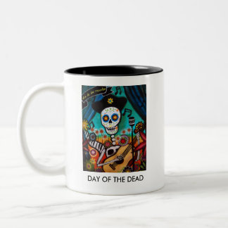 3 SKULLS RED &EL CANTADA-GITARA Two-Tone COFFEE MUG