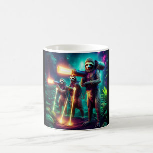 3 Sloth Operatives With Their Lasers In Jungle Coffee Mug