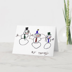3 Snowmen Holiday Card
