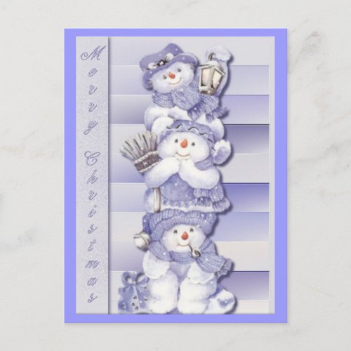 3 Snowmen _ Postcard
