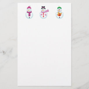 3 snowmen stationery