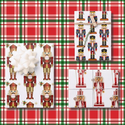 3 Soldier Nutcracker Christmas Wrapping Paper