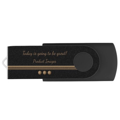 3 Sphere Brushed Gold  Black Professional USB Flash Drive