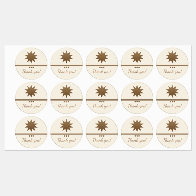 3 Sphere Brushed Gold Professional Labels (Sheet)