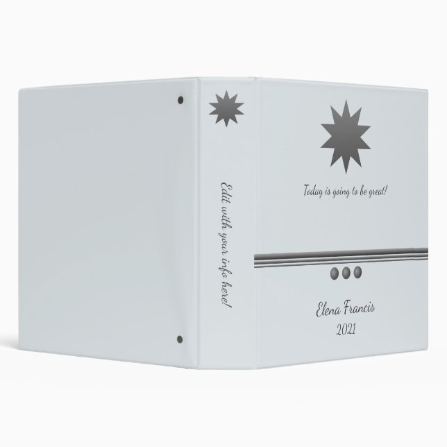 3 Sphere Silver Text Professional 3 Ring Binder (Background)