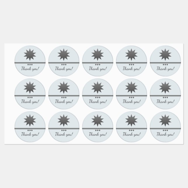 3 Sphere Silver Text Professional Labels (Sheet)