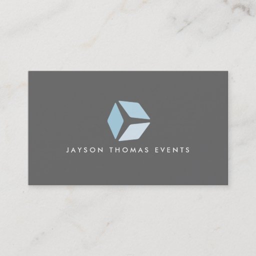 Customizable 3 Squares Logo (Gray) Business Card