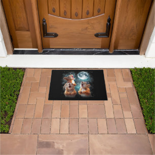 3 Squirrel Moon Howling Squirrel Head Funny Doormat