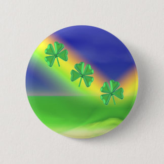 3 St. Patrick's Day 4-Leaf Clovers Button