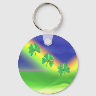 3 St. Patrick's Day 4-Leaf Clovers Keychain