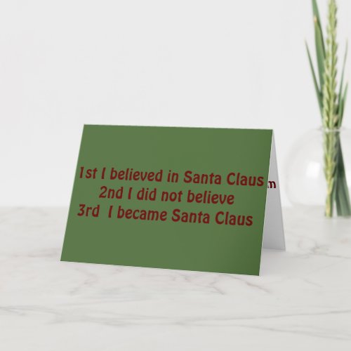 3 STAGES OF MEN AND SANTA CLAUS FOR HIS LADY LOVE HOLIDAY CARD