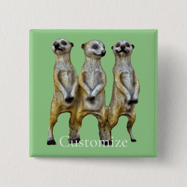 3 Standing Meerkats Thunder_Cove  Button (Front)