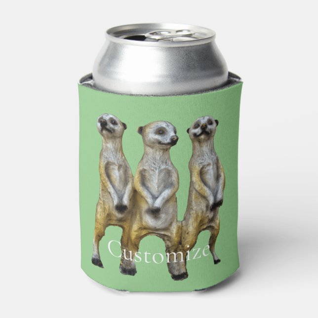 3 Standing Meerkats Thunder_Cove  Can Cooler (Can Front)