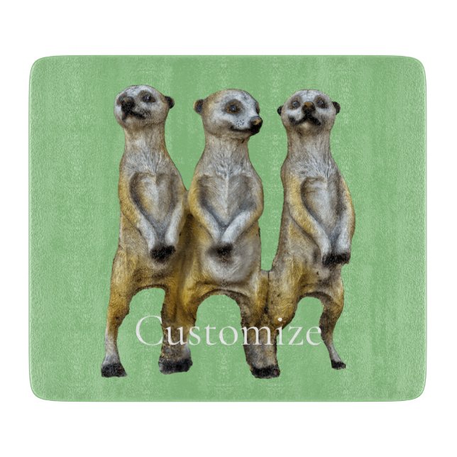 3 Standing Meerkats Thunder_Cove  Cutting Board (Front)