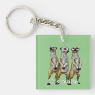 3 Standing Meerkats Thunder_Cove Keychain