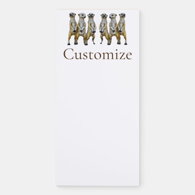 3 Standing Meerkats Thunder_Cove  Magnetic Notepad (Front)