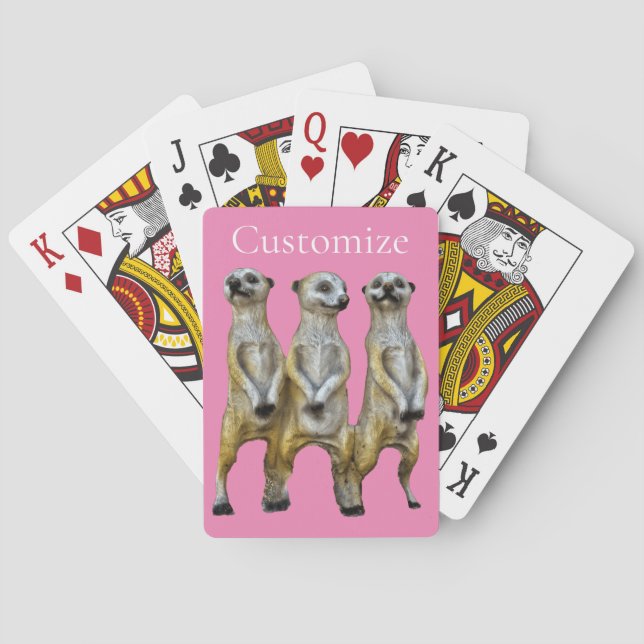 3 Standing Meerkats Thunder_Cove  Poker Cards (Back)