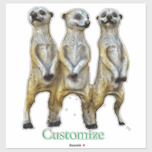 3 Standing Meerkats Thunder_Cove Sticker