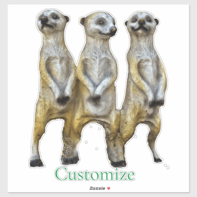 3 Standing Meerkats Thunder_Cove Sticker (Sheet)