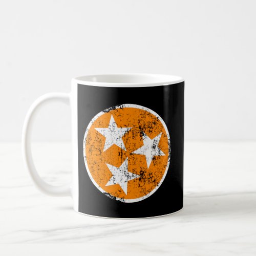 3 Star Tn Orange And White Distressed Tennessee St Coffee Mug