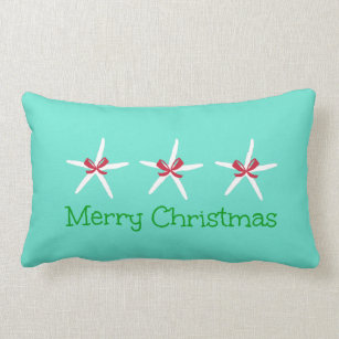 coastal christmas pillow