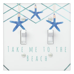 3 Starfish & Modern Lines Elegant Beach Custom Light Switch Cover