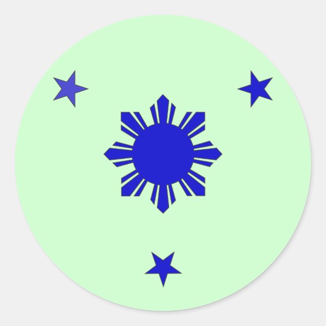 3 Stars & A Sun Classic Round Sticker (Front)