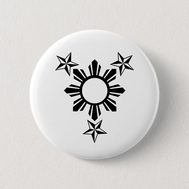 3 Stars and Sun Pinback Button (Front)