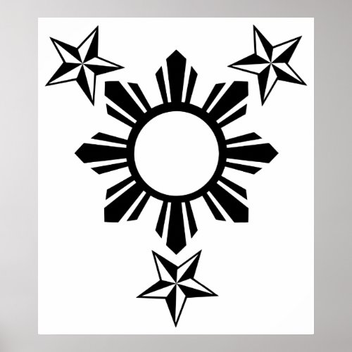 3 Stars and Sun Poster