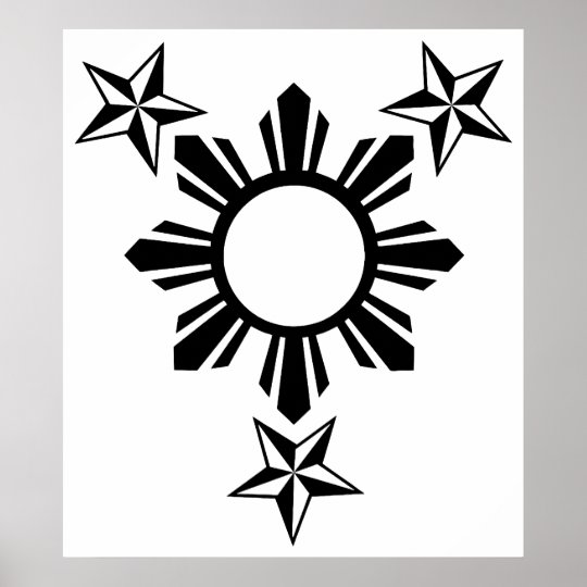 3 Stars and Sun Poster | Zazzle.com