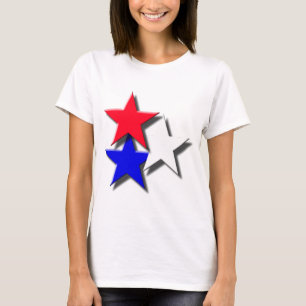 3 Stars, Red, White and Blue T-Shirt