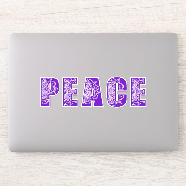 3 stickers of Mandala Flower Peace Typography (Computer)