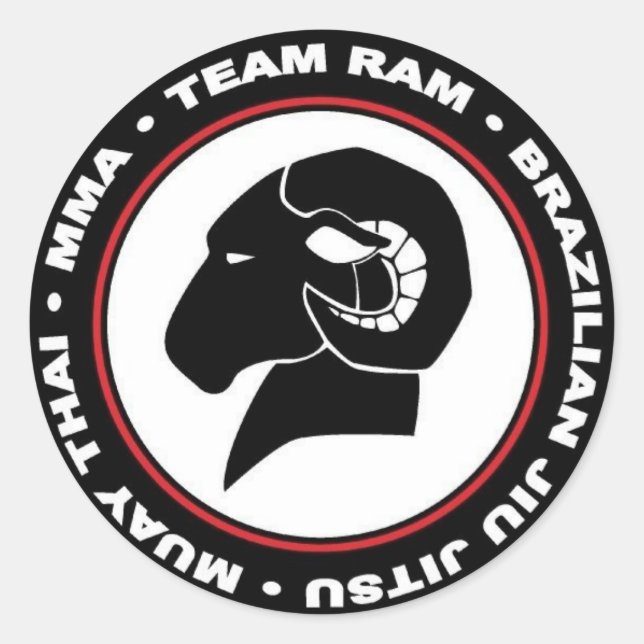 3" Stickers, Set of Six, Red and Black Logo Classic Round Sticker (Front)