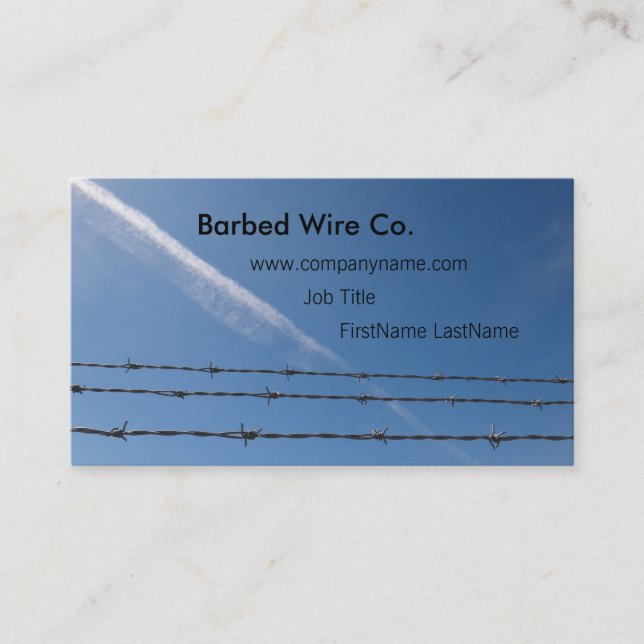 3 strands of barbed wire & contrail business card (Front)