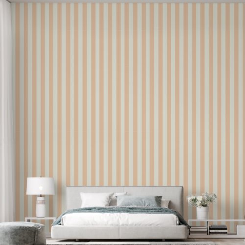 3 Stripe Earthy Light Peach  Ivory White Wallpaper