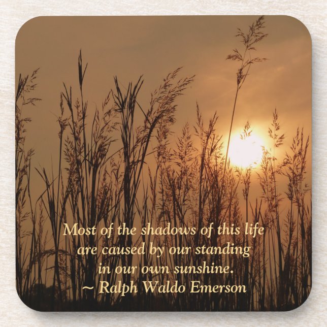 #3 Sun Wheat Field Personal Quote Cork Coas Drink Coaster (Front)
