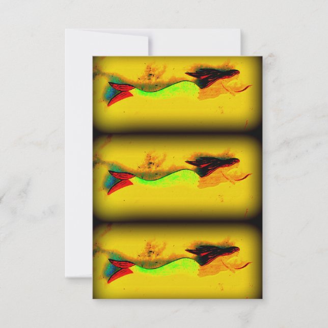3 swimming mermaids invitation card (Front)
