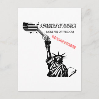 3 symbols white postcard