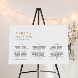 3 Tables 72 Guests Modern Wedding Seating Chart Foam Board