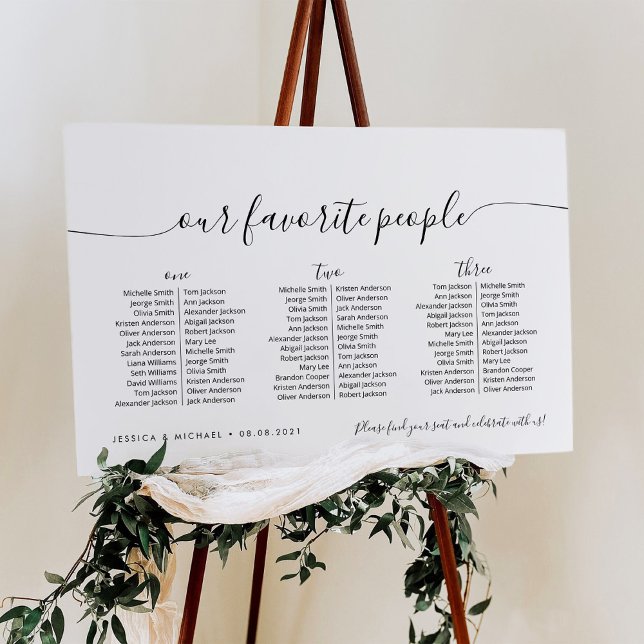 3 Tables Elegant Our Favorite People Seating Chart (Creator Uploaded)