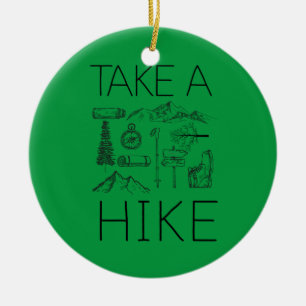 3 take a hike ceramic ornament