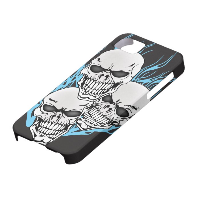 3 Tattoo Skulls in Blue Flames Phone Case iPhone 5 Cover
