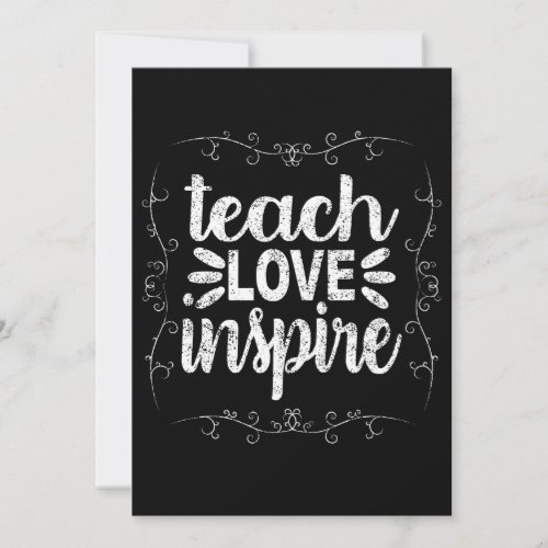 3_ Teach Love Inspire Shirt Retro Vintage Teacher Thank You Card