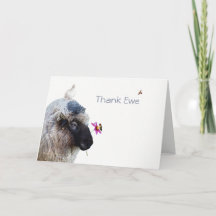 #3 Thank Ewe: Thank you-- A whimsical card