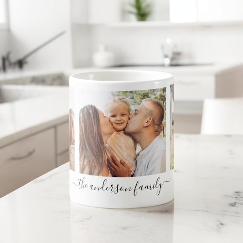 3 Three Photo Collage Family Photos Coffee Mug