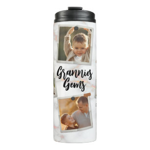 3 Three Photo Modern Elegant Collage Family Love Thermal Tumbler