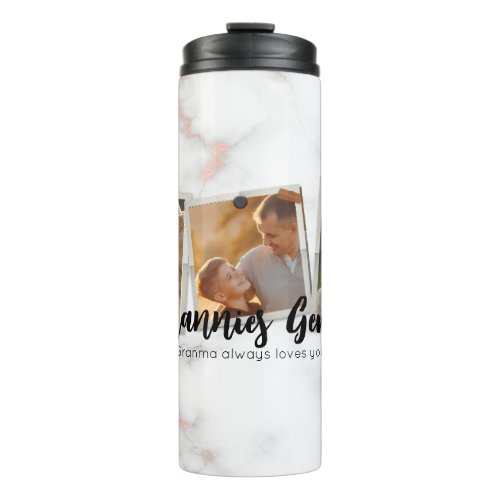 3 Three Photo Modern Elegant Collage Family Love Thermal Tumbler