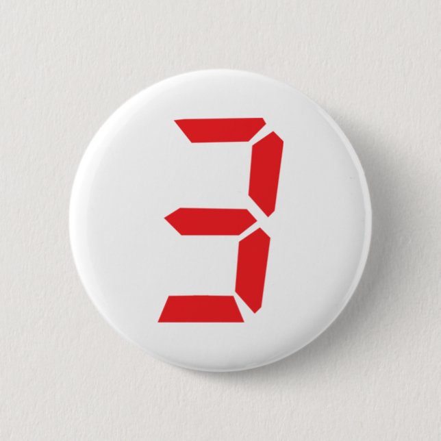3 three red alarm clock digital number button (Front)