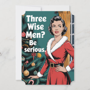 3 Three Wise Men Be Serious Christmas Xmas Invitation