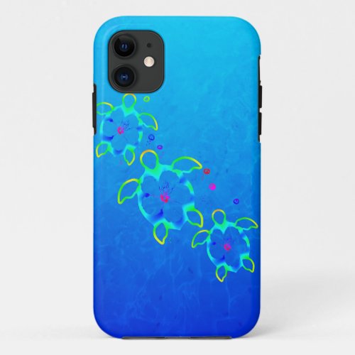 3 Tie Dyed Honu Turtles iPhone 11 Case